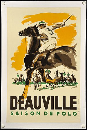 Archives du Calvados, 25FI327/5, la saison de polo à Deauville vers 1950–1960, affiche 101 x 64,5 cm